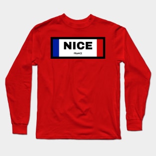 Nice City in French Flag Long Sleeve T-Shirt